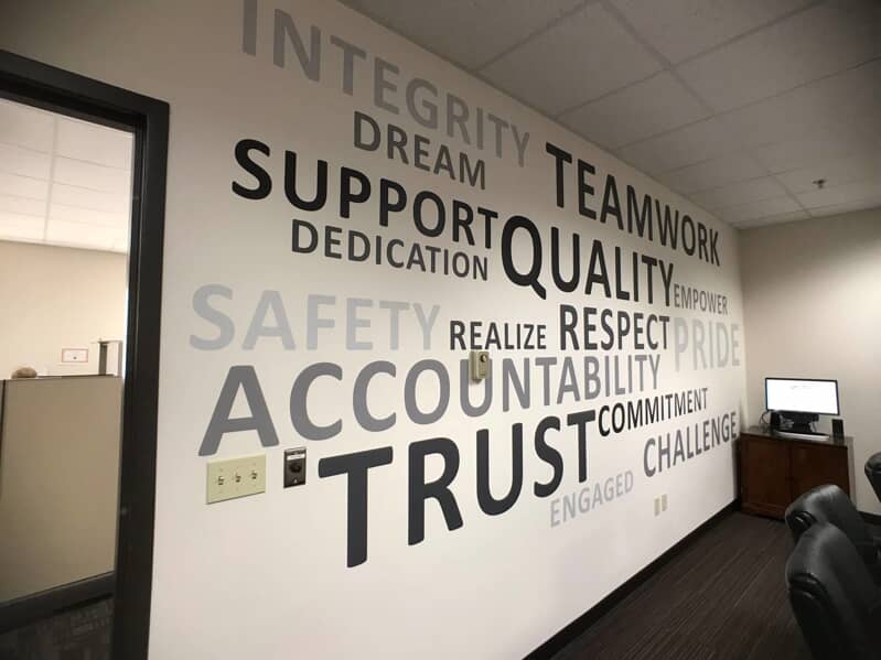 Business Values Wall Lettering
