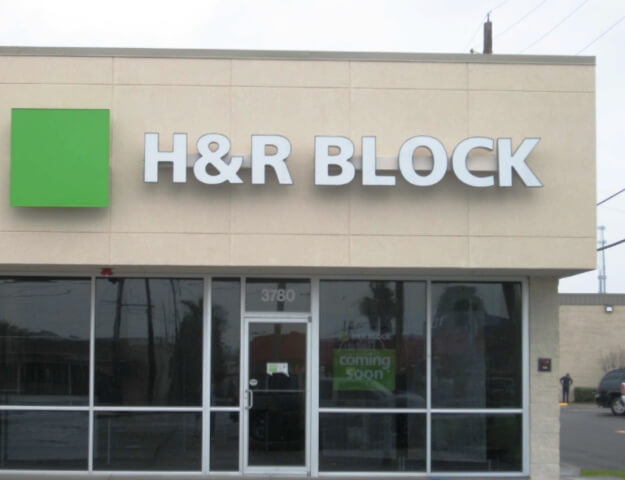 H and R Block Building Sign